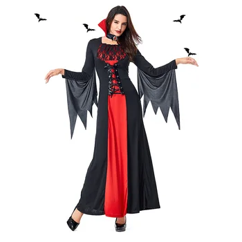 Gotiskā Vampīra Kostīms Pieaugušo Sieviešu Sexy Halloween Karnevāla Tērpi Puse Lomu Spēli Cosplay Apģērbs