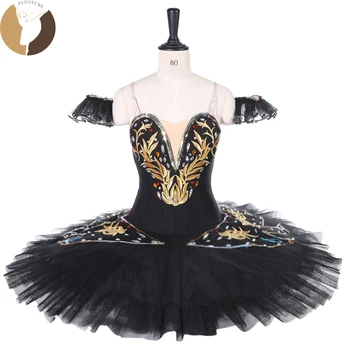 FLTOTURE YAGP Skatuves Tērpiem Meitenēm black Swan Lake Plate Tutu Kleita Profesionālā Baleta Konkursā Pankūku Svārki Deju apģērbi