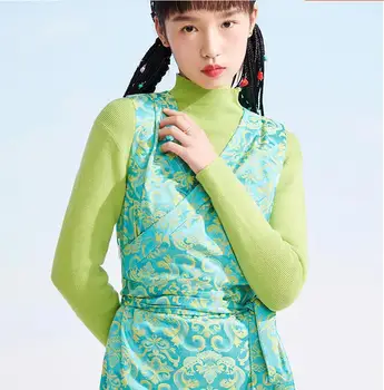 Zaļā Tibetas Drēbes Sieviešu Apģērbi Etnisko Ķīniešu Pavasarī