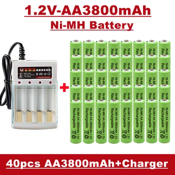AA Akumulatoru, 1.2 v 3800mah, uzlādējami ni MH Akumulatoru, Tālvadības pults, Modinātājs, MP3, utt., Pārdot ar lādētāju