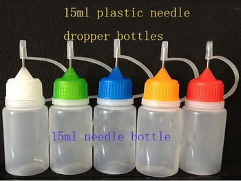 15ML lecythus pinhole dūmu eļļas pudeli adatas pudeles E cig ar krāsainiem Plastmasas vāciņi Tukšo eļļas pudeles 1000pcs/partijas