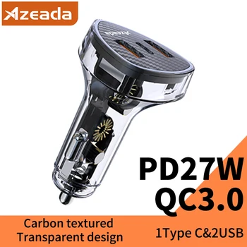 AZEADA 27W USB Type C Ātrs Auto Lādētājs Portatīvajiem Ātra Uzlāde iPhone 14 Pro Xiaomi 13 Oneplus Huawei, Samsung QC 3.0 PD 3.0