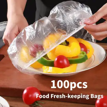 100pc Pārtikas Vakuuma Maisiņā Neilona, kas Aptver Pārtikas Vienreizējās lietošanas Elastīgas Plastmasas Wrap Putekļu necaurlaidīgs Svaigi uzturēšanas Virtuves Piederumi