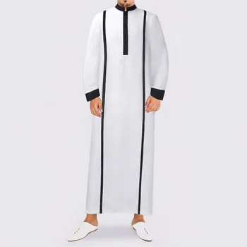 Vīriešu Musulmaņu Long Piedurknēm Apģērbs Lslamic Apģērbs Brīvs Modes Ģeometriskā Elpojošs
