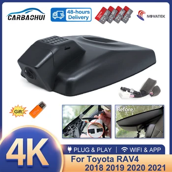4K Auto DVR Plug and play Dash Cam HD Kamera Nakts redzamības videokameru, Toyota RAV4 2018 2019 2020 2021 Bezvadu DashCam