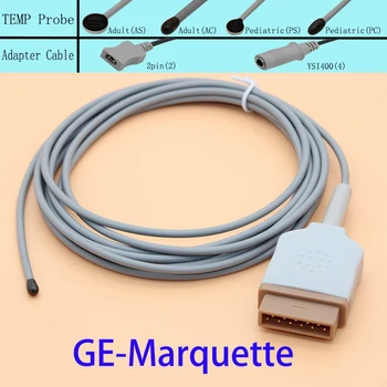 Atkārtoti medicīnas temperatūras zonde GE-Marquette,pieaugušo/bērnu ādas virsmas/barības vada/taisnās zarnas TEMP sensors vai adaptera kabeli.