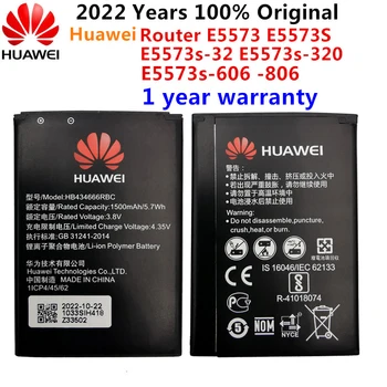 100% Oriģināls Akumulators HB434666RBC Par Huawei Maršrutētāju E5573 E5573S E5573s-32 E5573s-320 E5573s-606 -806 Augstas Ietilpības 1500mAh