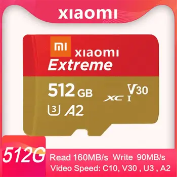 XIAOMI SD/TF Kartes 2TB Micro Atmiņas Kartes A2 V30 ātrgaitas 1TB 128GB 512 un 256 gb 100MB/S Cartao De Memoria Uzglabāšana Telefonu/Kameru