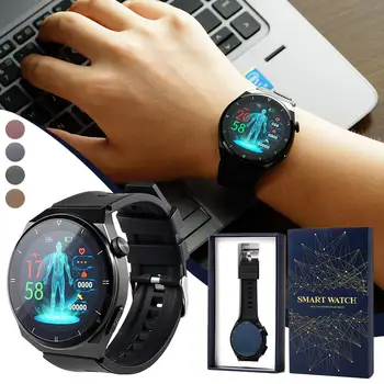 Skatīties Vīriešiem Smart Skatīties HD Ekrānu, Ķermeņa Temperatūras Noteikšana Ai Smart Balss Smartwatch Līdz 2023. Bluetooth Pulkstenis Zvanu