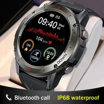 New Smart Skatīties Vīrieši Bluetooth Zvanu Āra 400mAh Fitnesa Rokassprādze Asins Spiediena Pulksteni IP68 Ūdensnecaurlaidīga Liels Displejs Smartwatch