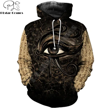 Ēģiptes Eye Of Horus 3D Iespiesti Vīriešiem pelēkā vārna Harajuku Fashion Kapuci sporta Krekls Iela Rudens Jaka (Unisex) hoodies KJ674