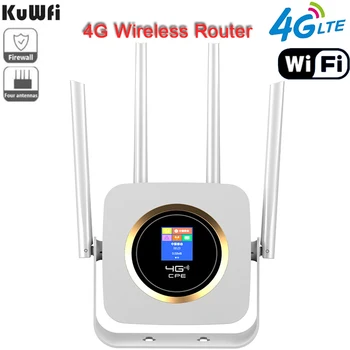 KuWFi 300Mbps 4G LTE Bezvadu Maršrutētāju WiFi Rūteris, 4G Modemu ātrgaitas Mobilo Wifi Hotspot Ar Sim Karti Iebūvēts 3000mAh Mīklā