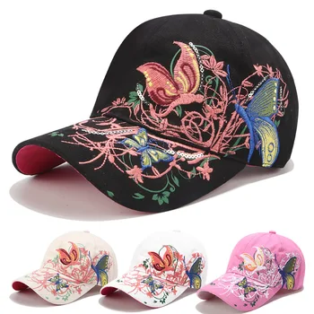 2023 Jaunu Modes Tauriņš Beisbola Cepure Atdzist Caps Parīzes Ziedi Pieaugušo Dzīvoklis Personalizētu Izšuvumu Ažūra Cepures Vīrieši Sievietes