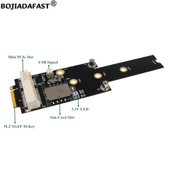 M. 2 NGFF Taustiņu M, Lai Mini PCI-E MPCIe Bezvadu Adapteris Karte Ar 1 SIM Slots 3G 4G LTE Modems / Wifi BT Modulis