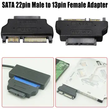Slimline SATA Adapteri Serial ATA 7+15 22pin Vīriešu Slim 7+6 13pin Sieviešu Adapteri