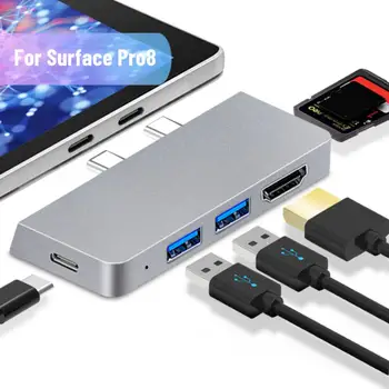 USB 3.0 HUB Atmiņas Kartes Slots Lasītājs, Datu Pārraides Adapteri, 4K HDMI-saderīgam 3.0 Expander Par Microsoft Surface 8