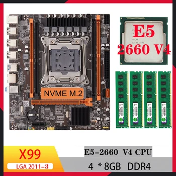 x99 komplekts xeon mātesplati combo dzesētājs e5 2660 v4 procesoru, 32gb ddr4 atmiņas pamatplates ram komplekti pc gamer