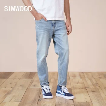 SIWMOOD 2023 S Pavasara Jaunu Vides lāzera mazgā džinsi vīriešu slim fit klasiskas džinsa bikses augstas kvalitātes jean SJ170768