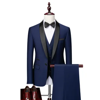 Kāzu Modes Tuxedos Līgavainis Biznesa Puse Vīriešu Uzvalku Pieguļoša Žakete Formālās Balli Drēbes Vīriešiem Zaļā Kostīmi