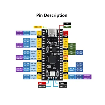 Aveņu Pi YD-RP2040 Attīstības padomes 16MB Flash Core Board Dual-Core 264KB ROKU Mikrokontrolleru Mātesplati