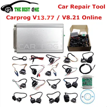 Tiešsaistē Carprog V8.21 Ar Keygen Pilna Adapteri Auto Prog V8.21 / V13.77 drošības Spilvens/Radio/IMMO/ECU Programmētājs Auto Remonts Rīks