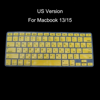 ASV Versija krievu Tastatūra Silikona Ādas Vāks Apple Macbook Air, Pro 13 15 