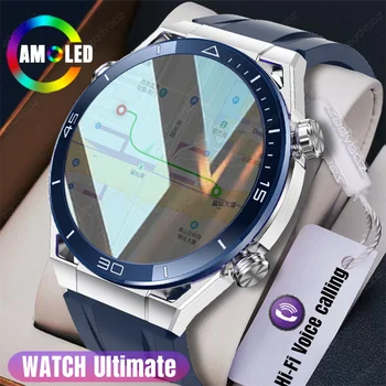Sporta SKATĪTIES Ultimate 1.5 Collu HD Liela Ekrāna Balss Zvana NFC Pulksteņi Vīriešu Kompass IP68 Ūdensnecaurlaidīga EKG Smartwatch Par Huawei