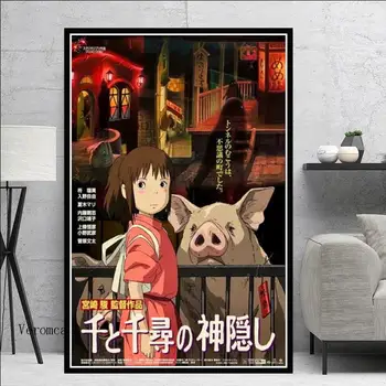 Klasiskā Hayao Miyazaki Japānas Anime Kanvas Glezna Dedzīgs Prom Ķīnas Filmu Plakātu Izdrukas Sienas Art Pictures Mājas Dekoru