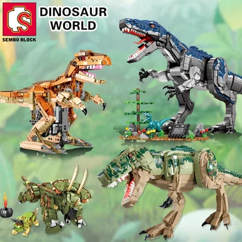 SEMBO BLOĶĒT T-Rex Dinozaura Celtniecības Bloki, Bērnu Rotaļlietas, Hobiji Kolekcionējamus Playset Ķieģeļi Maziem Bērniem, 