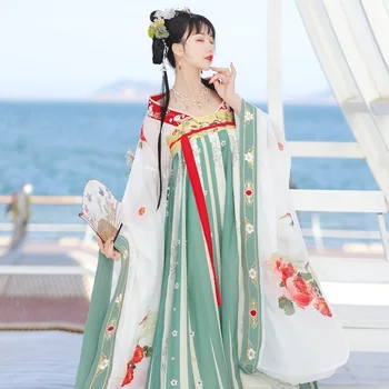 Yourqipao Vasaras 2023 Izšuvumi Pasaku Retro Elegants Cosplay Sniegumu Skatēs Ķīniešu Tradicionālā Stilā Hanfu Kleita Sievietēm