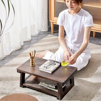 60x30x20cm masīvkoka Tatami Nelielu Tējas Galda, Grīdas guļamistabas Logu Balkons Locīšanas Kafijas Galda, Mūsdienu Japāņu Sadzīves Mēbeles