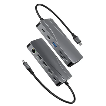 11 in 1 USB C Hub Adapteris 5Gbps C Tipa HDMI-Saderīgam Hub Daudzfunkciju 100W PD Klēpjdatoru Piederumi MacBook Pro
