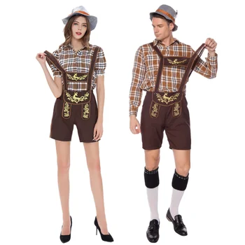 Pieaugušo Pāriem Oktoberfest Lederhosen Kostīmu Parāde Kroga Bārmenis Viesmīle Apģērbs Cosplay Karnevāls Halloween Puse Kleita