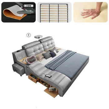Pielāgot smart gultu rāmji masāža mūzikas tatami dizains ar regulējamu pagalvi gultas rāmi