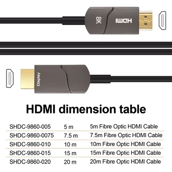 SZBITC HDMI Kabeli 4K@60Hz Fiber Optic) HDMI uz HDMI Vads Ultra High Speed HDR eARC 3D HD TV Kastes Projektors PS4