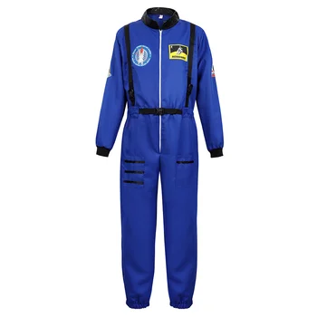 Vīriešu Astronautu Tērpu Spaceman Coverall Kosmosa Halloween Cosplay Jumpsuit