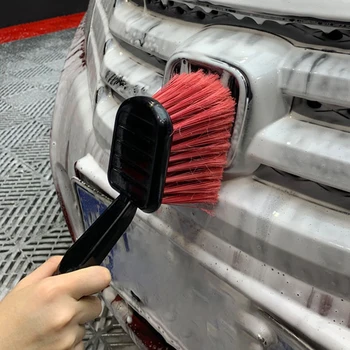 Automašīnas Riteņu Birste Riepu Tīrītājs Ar Sarkanu Saru + Melns Rokturis Berzi Suka Mazgāšanas Instrumenti Auto Detalizējot Tīrīšana
