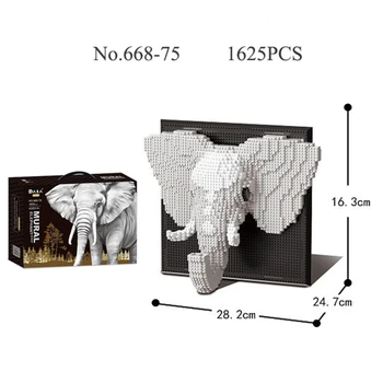 1625PCS DIY Dzīvnieku Ziloņu Mājas Sienas Apdares, Celtniecības Bloki, Savvaļas Dzīvnieki 3D Modeli, Celtniecības Bloki, Bērnu Rotaļlietas, Dāvanas
