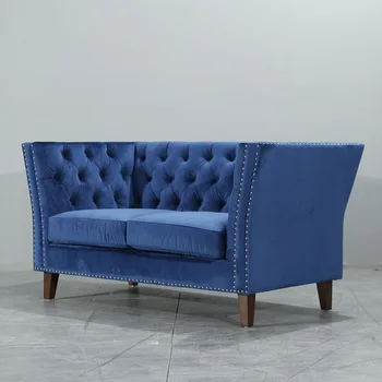 U-LABĀKAIS Amerikāņu Stila Sintētiskās Ādas 2 vietīgo Dīvānu Dīvāns dzīvojamā istabā, Mēbeles Apelsīnu Luksusa Chesterfield Dīvāni Komplekts