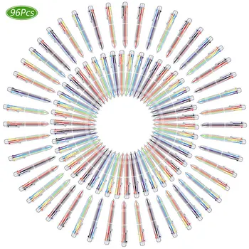96Pcs 6 In 1 Multi Krāsu Funkciju Lodīšu Pildspalva 0.5 mm Jaunums Multi-krāsas Bērnu Dāvanas Biroja Un Skolas Kancelejas piederumi