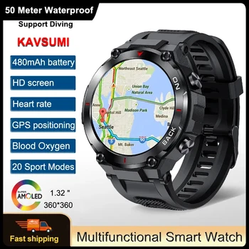 2023 Jaunu GPS Smart Skatīties Sporta Pulksteņi Vīriešu Fitnesa Rokassprādze Zvanu Atgādinājumu sirdsdarbība IP68 Ūdensnecaurlaidīga Smartwatch Vīriešiem Android