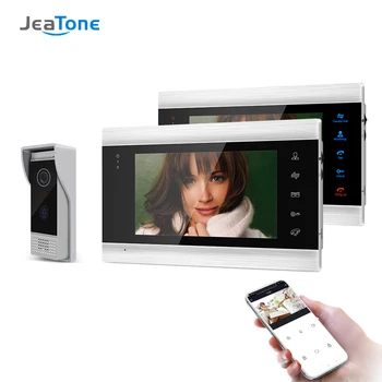 Jeatone 7inch Bezvadu Wifi Smart IP Video Durvju Tālrunis Intercom Sistēma, Nakts Redzamības Monitors Ūdensnecaurlaidīgs Durvju Kameru Šveicars