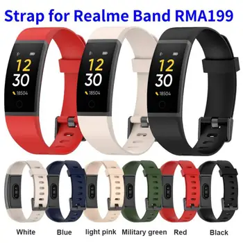 Rezerves Aproce uz Realme Band Siksna RMA199 Oficiālais Silikona Aproce Smart Watch Rokas Valkājamas Smart Piederumi