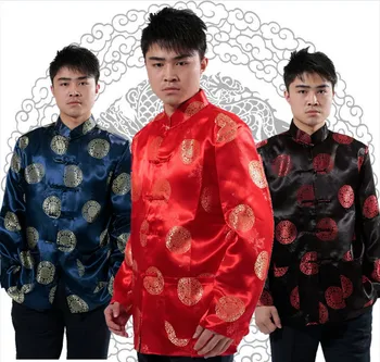 Tang atbilstu Ķīnas Tradicionālo apģērbu, vīriešu liela izmēra mētelis xxxl apģērbi rudens/ziemas svētku kāzu ķīnas kong fu valkāt jaka
