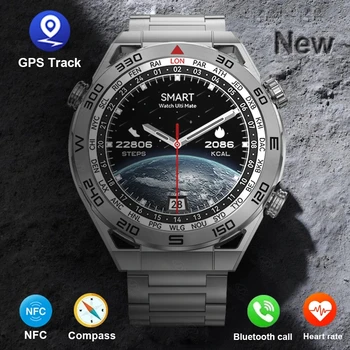 2023 Jaunu EKG+PPG Bluetooth Zvanu Smar skatīties Vīrieši GPS Tracker Kustības Aproce Fitnesa NFC, Lai Huawei Pulksteņi Ultimate Smartwatch