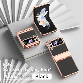 Samsung Galaxy Z Flip 5 Lietā Viru Ādas Apšuvuma Mirdzēt Bling Dimanta Tālruņa Vāciņu Z Flip 4 3 Lietā Triecienizturīgs