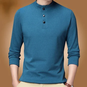Jauns pavasara un vienkrāsainu džemperi stand apkakli, garām piedurknēm T krekls ar samta zemāko krekls plāna sadaļu