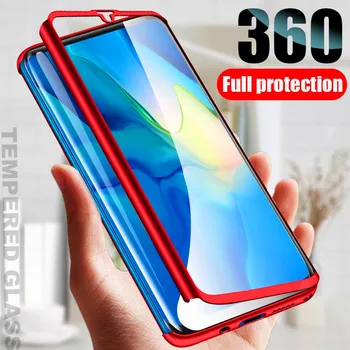 360 Pilna Ķermeņa Aizsardzības Case For Samsung Galaxy S21 Ultra S20 FE S10 PIus A02S A51 A71 A12 A42 Piezīme 20 10 Pro Vāks Ar Stiklu