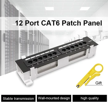 Tīkla Rīku Komplekts 12 Portu Cat6 Patch Panelis Keystone LAN Tīkla Adaptera Kabeļa Savienotājs RJ45 Tīkla Wall Mount Rack Turētājs