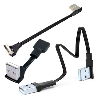 1M 90 grādu Leņķa USB Pagarinājuma Kabelis USB 2.0 Īsu Kabeli, lai Smart TV PS4 Ātruma Datu pagarinātāja Vads Vīriešu Vīriešu&Sieviešu Vadu